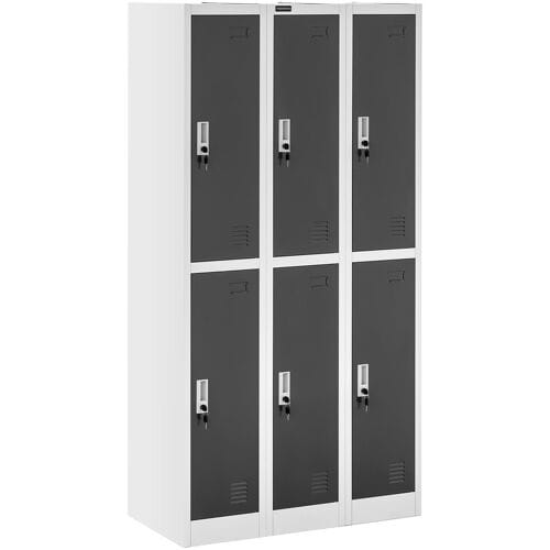 Fromm & Starck Metalen opbergkast - 6 lockers - grijs 10260177