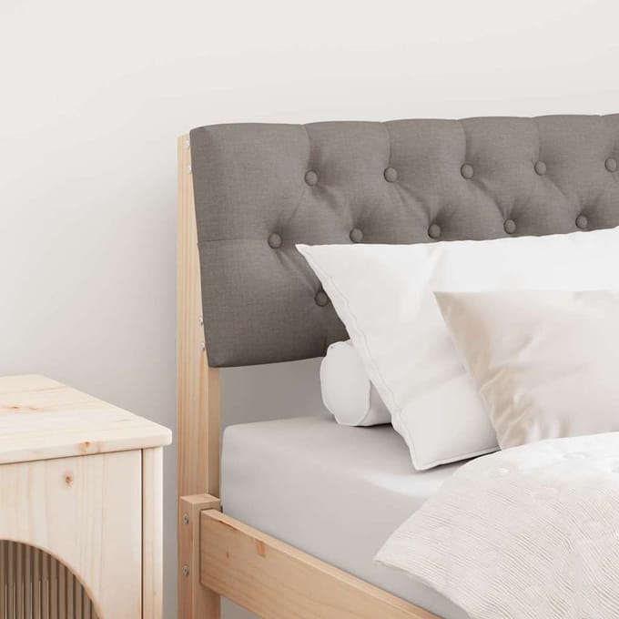 vidaXL Gestoffeerd hoofdbord Taupe 75 cm Massief grenenhout