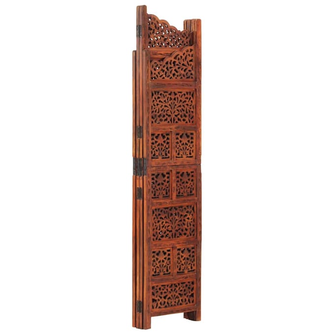 vidaXL - Kamerscherm - 4 - panelen - handgesneden - 160x165 - cm - mangohout - bruin