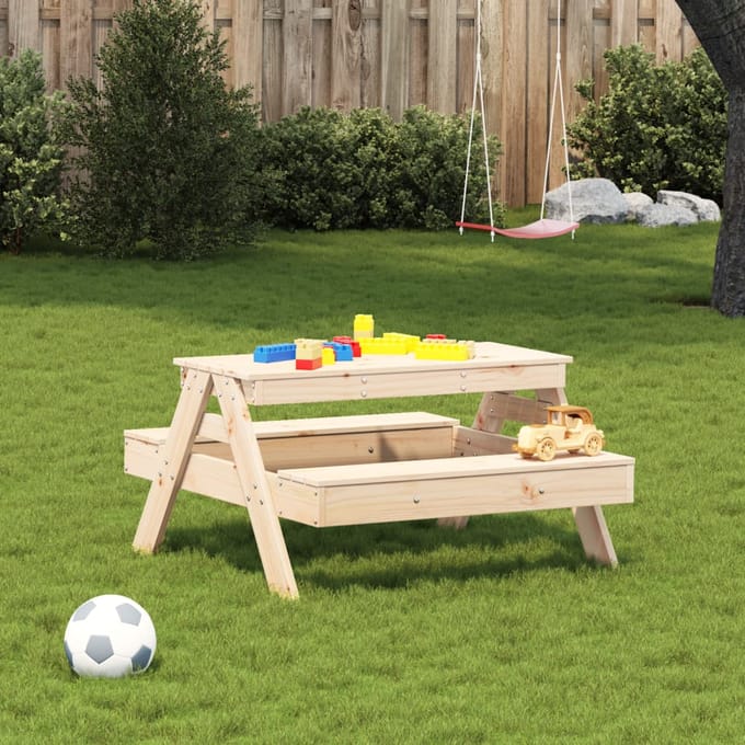 Vidaxl Picknicktafel Voor Kinderen, 88X97X52 Cm, Massief Grenenhout