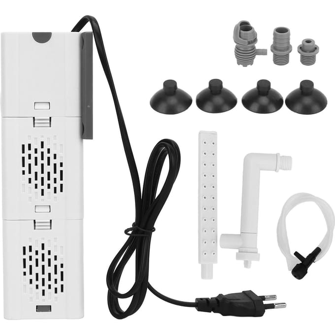 6W Aquarium Intern Filter Regelbare Zuurstofverhogende Interne Recirculatie 500L/U Dompelbaar Vis white
