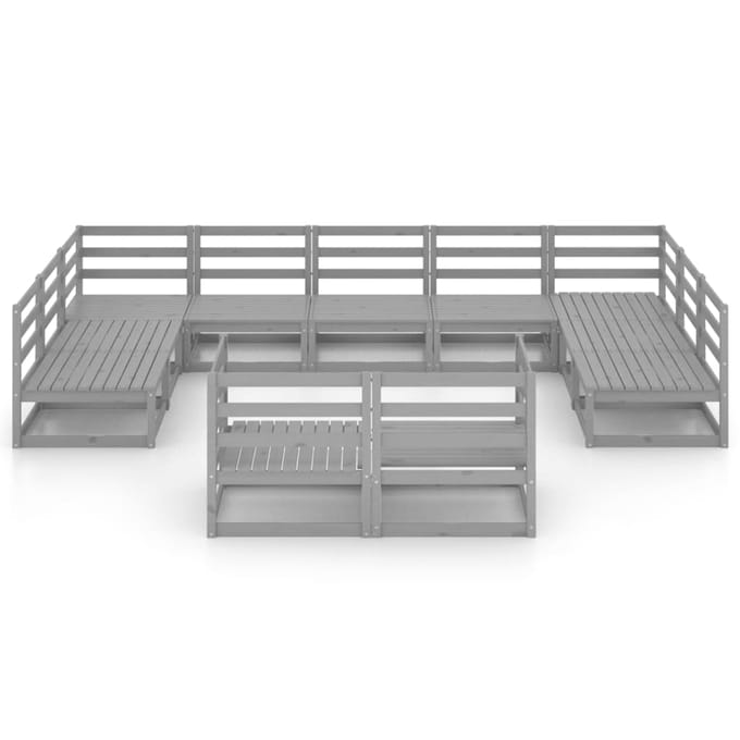 vidaXL - 11-delige - Loungeset - massief - grenenhout