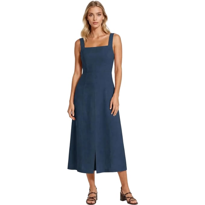 Vierkante Hals Jurk Dames Haris Cotton