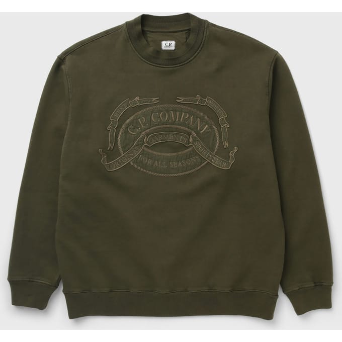 COTTON FLEECE CREWNECK LOGO SWEATSHIRT