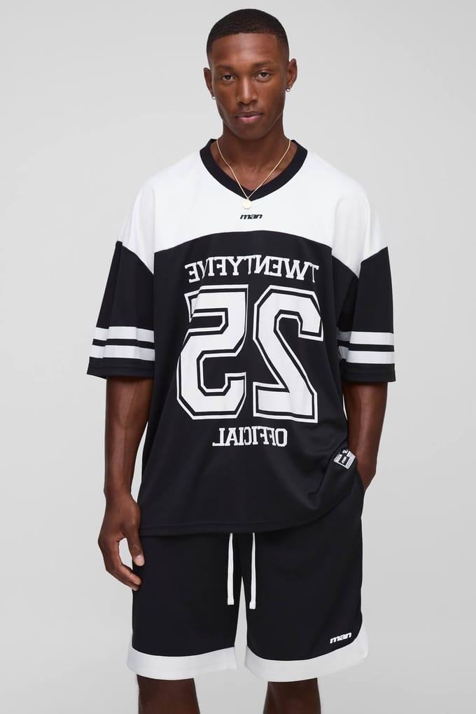 Oversized Officiële Mesh Hockey Top & Short Set | Black | Size Medium