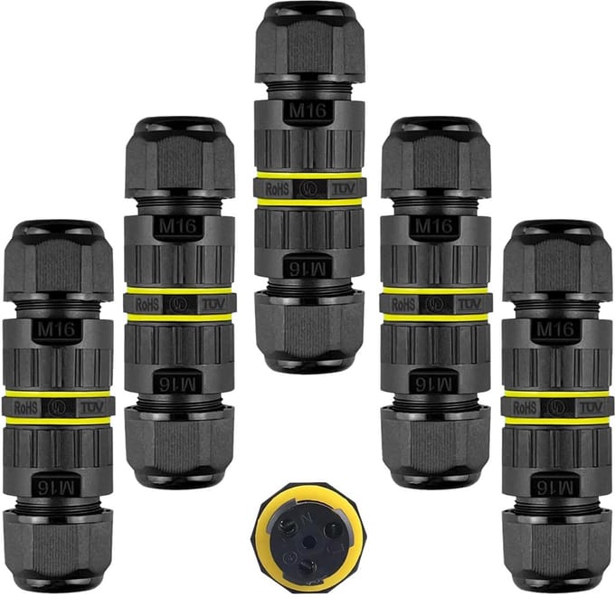 Waterdichte Kabelverbinders IP68 3-polig M16 3,5-10 mm - 5 stuks