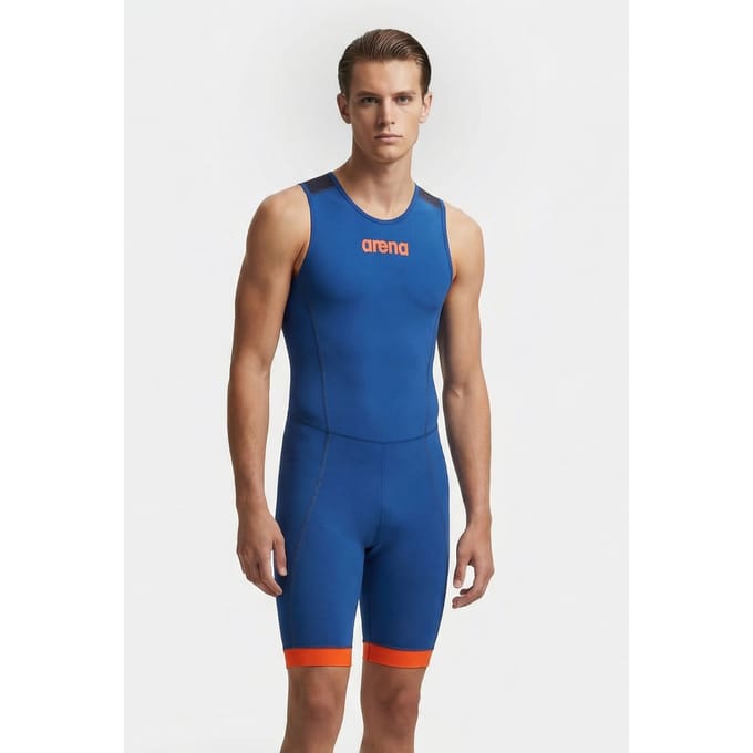 Arena M Trisuit St 2.0 Rear Zip Royal/orange Maat: XS | Badmode Outlet | Heren | Blauw