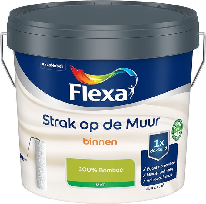 Flexa - Strak Op De Muur Binnen Mat - 100% Bamboe - Mengverf - 5 L