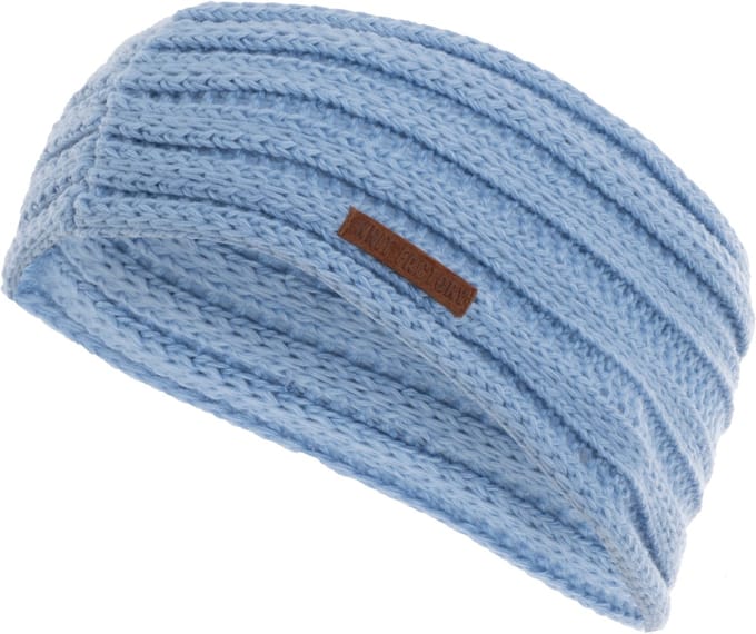 Knit Factory Nica Gebreide Dames Hoofdband - Haarband - Oorwarmers dames - Hoofdwarmer vrouwen - Hoofdband winter - Crystal Blue - Blauw - One Size