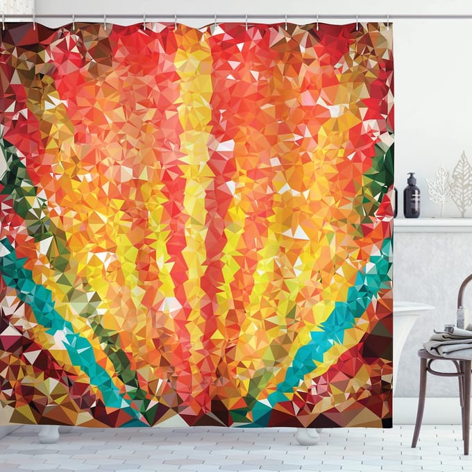 ABAKUHAUS douchegordijn – oranje-rood – 175x200 cm – polyester