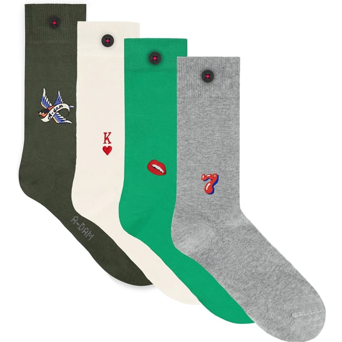 A-DAM Unisex 4-pack Casual Socks Multicolor Taglia: 41-46 | Calzini Outlet | Unisex