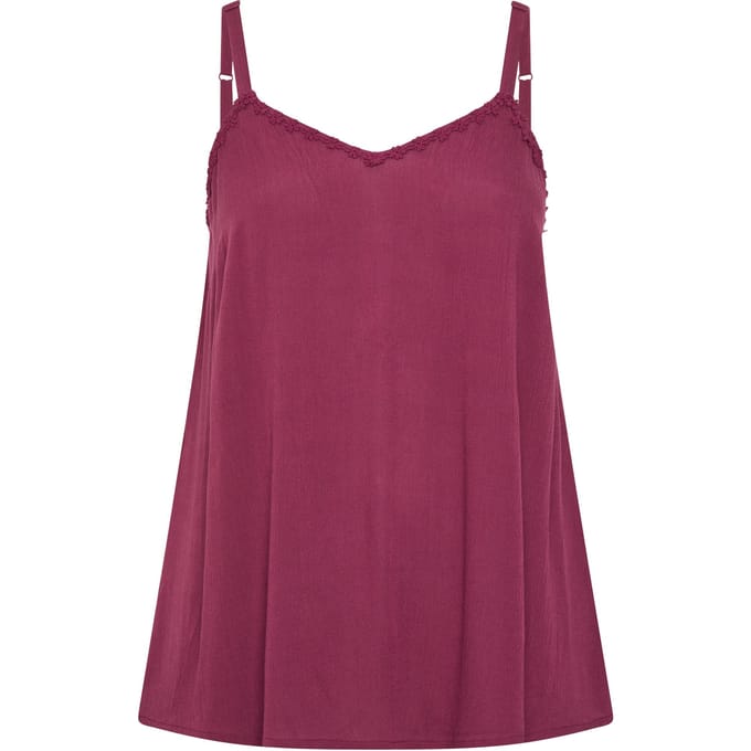 Yours Rode Vesttop Met Geborduurde Bloemenafwerking Size 48