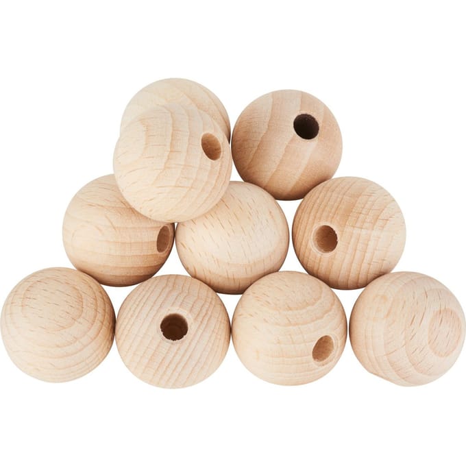 VBS Houten kogels halfgeboord "Ø 25 mm" - 10 stuks