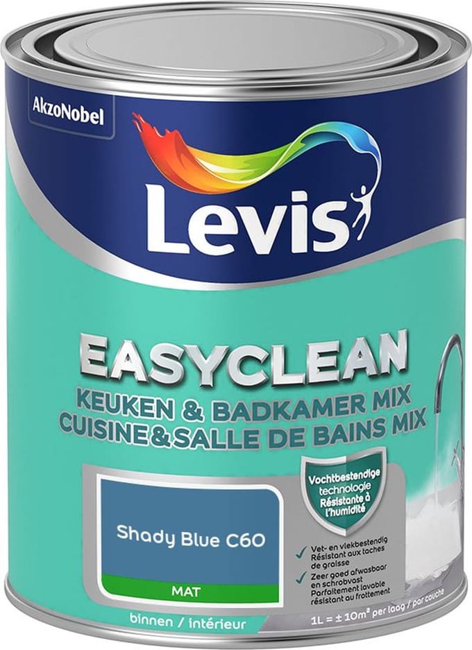 Levis - Easyclean Keuken & Badkamer Mix - Shady Blue C60 - Mengverf - 1 L