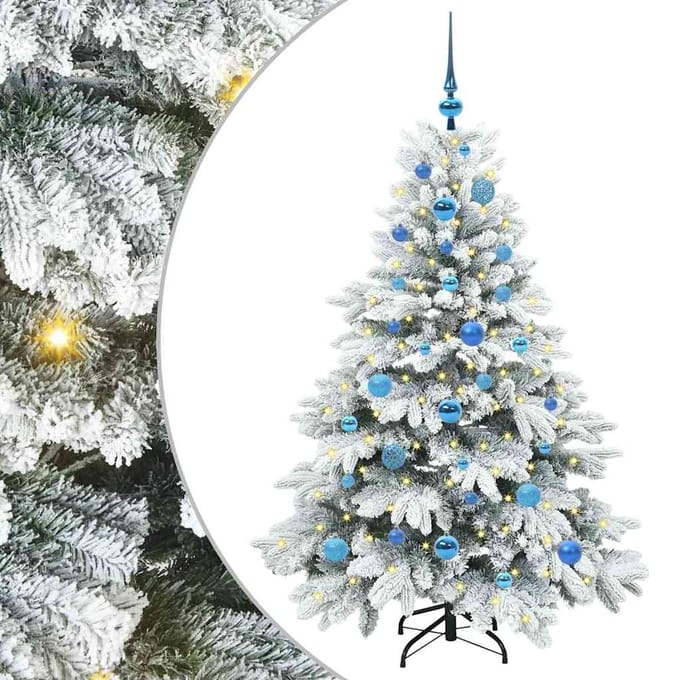 vidaXL - Kunstkerstboom - met - 150 - LED - met - standaard - Wit - 150 - cm - PE - en - PVC