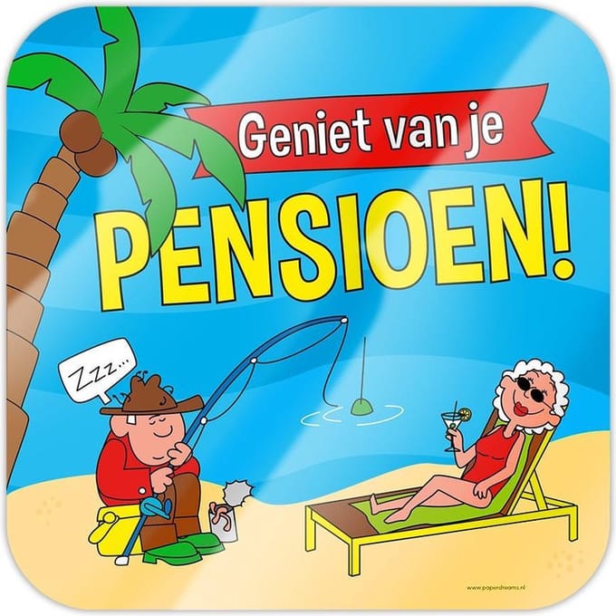 Huldeschild - Pensioen cartoon
