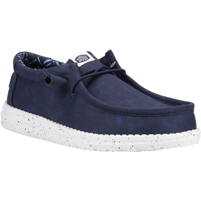 HEYDUDE Wally Canvas 100% Katoen Heren Navy Bootschoenen