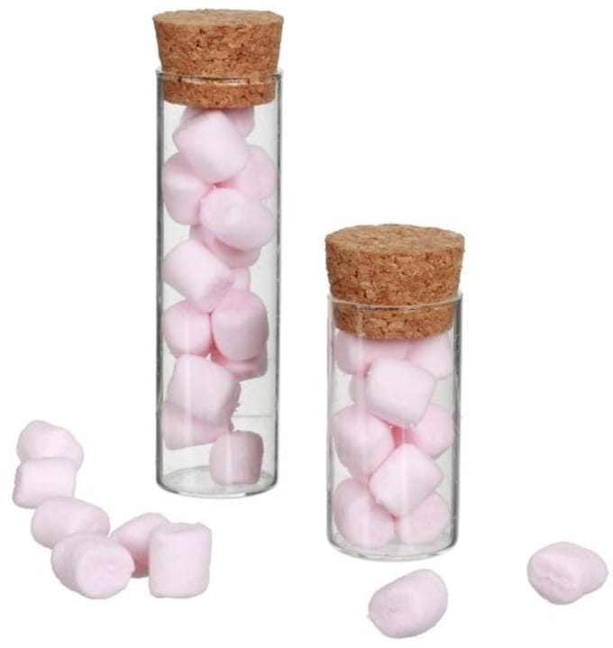 Glazen reageerbuisjes met kurk Ø3cm H: 6 cm (12 st.)