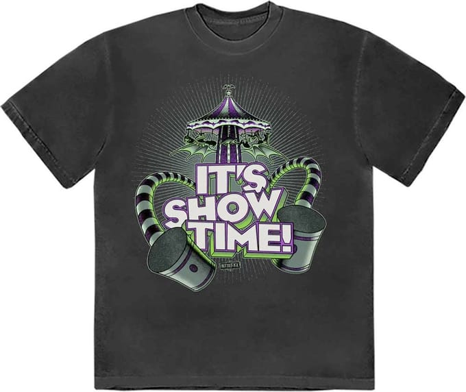 Beetlejuice - It's Showtime Carousel Heren T-shirt - 2XL - Zwart