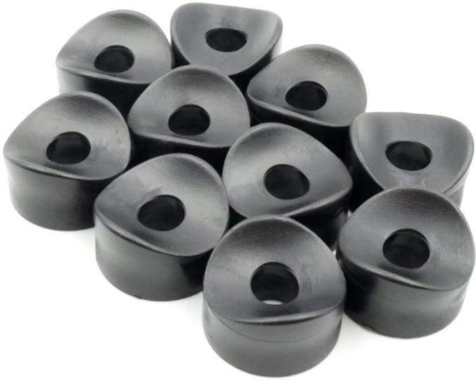 10 x saddle spacers, washers, L 10 mm x Ø 25/8.2 mm, M8, round, HD polyethylene