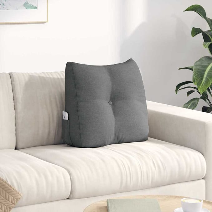 vidaXL - Rugkussen - Donkergrijs - 45 - x - 50 - x - 24 - cm - Stof