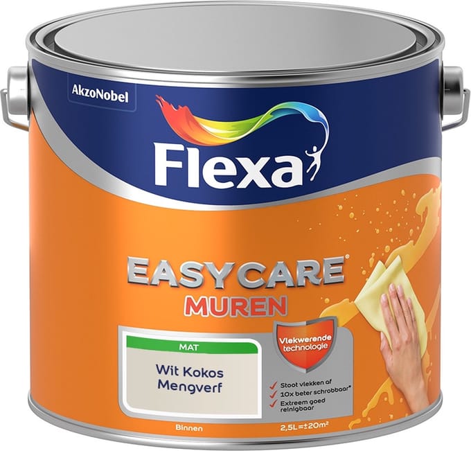 Flexa - Easycare Muren - Wit Kokos - Mengverf - 2,5 L