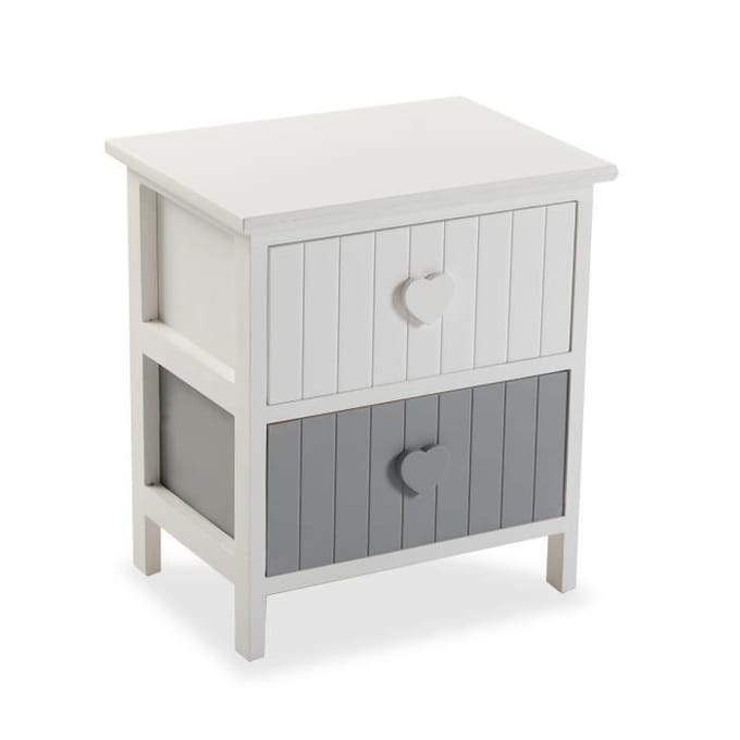 Armoire Étagère de salle de bain Karachi - 41 x 27 x 37 cm - Madera - Blanc et gris - VERSA blanc