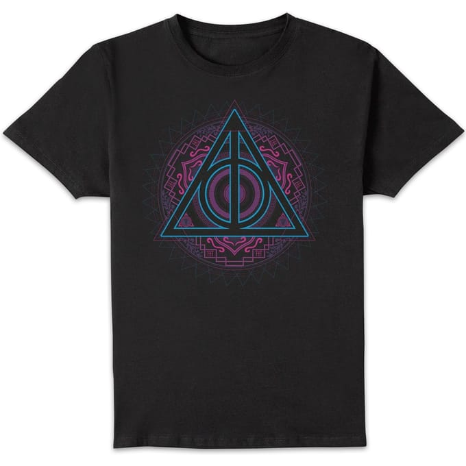 Harry Potter Deathly Hallows Neon t-shirt - Zwart - M