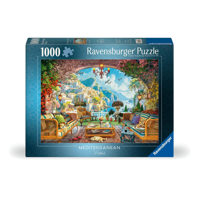 Ravensburger Puzzel 1000 stukken, Mediterranean Terrace View Bordspellen Volwassenen puzzels
