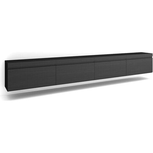 Skraut Home TV-Meubel, Lowboard, 320x35x45cm, Groot formaat TV, Hangend, Zwart