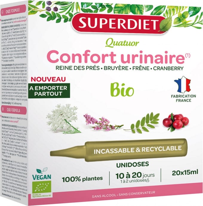 Superdiet Quatuor Confort Urinaire Bio 20 Unidoses