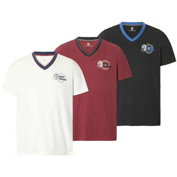Jan Vanderstorm herren 3 Pack T-Shirt - 80/82 - zwart - Plus Size