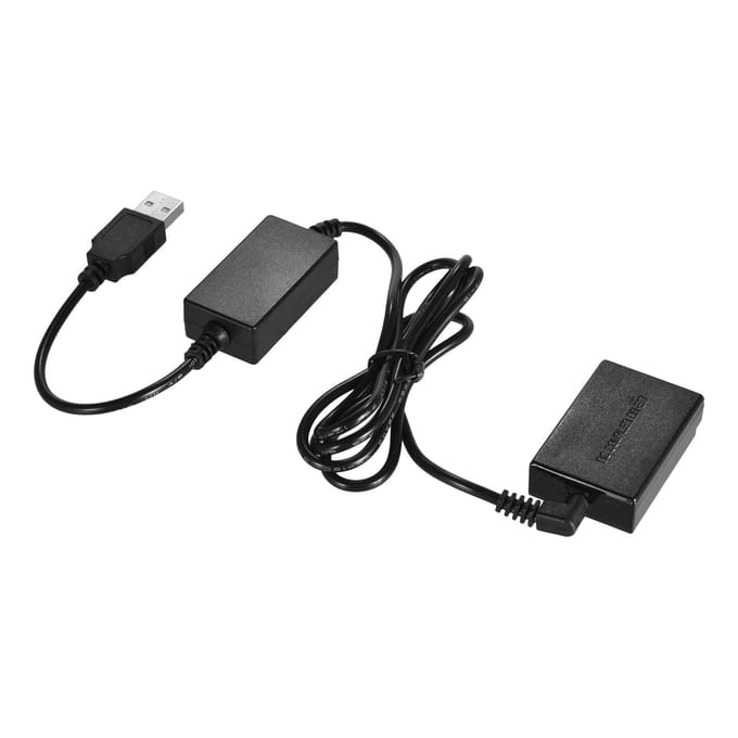 Andoer 5V USB naar LP-E17 Dummy Batterij DC Coupler Adapter Vervanging voor Canon EOS M3/M5/M6 zwart