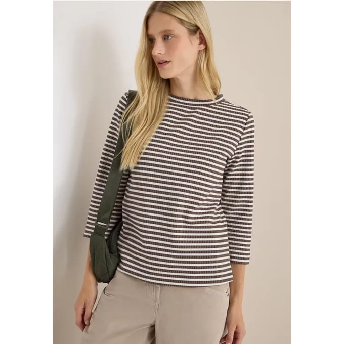 Gestreept shirt met structuur