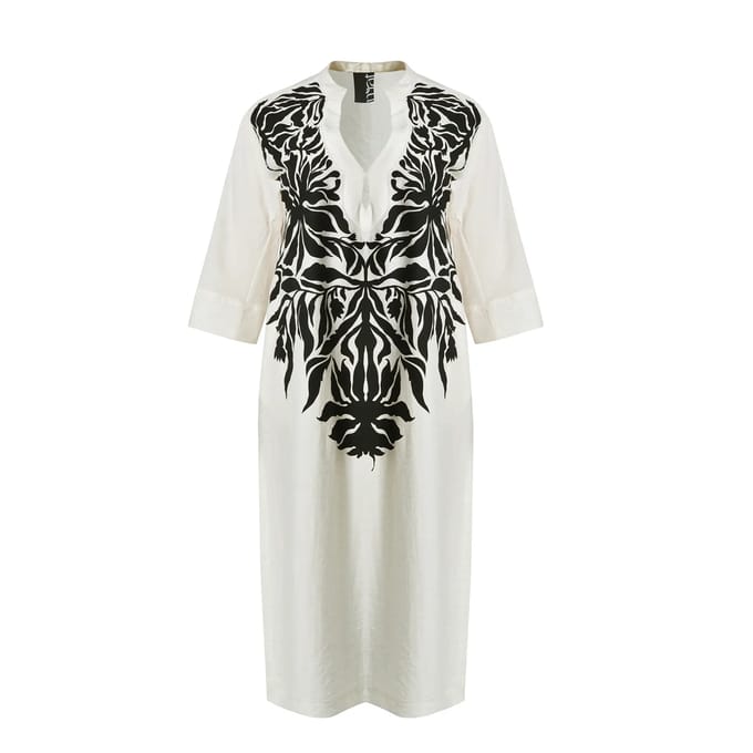 Bloemige linnenmix jurk dames Mat Fashion