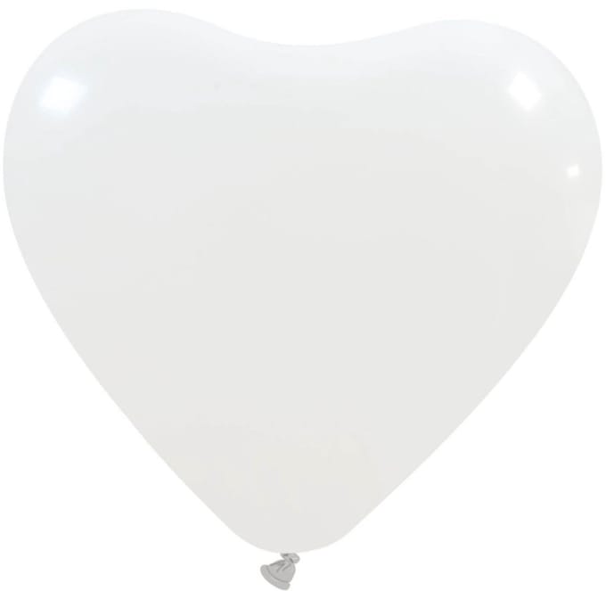 Hart latex ballonnen WIT ± 30 cm, (verpakking van 100) Hart | Hartjes - PRO