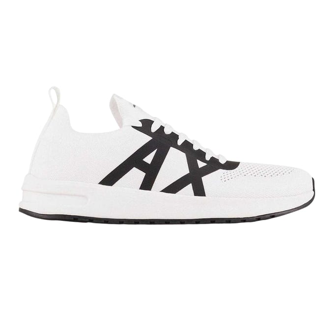 Armani Exchange Heren Logo Trainers (Wit, Zwart)
