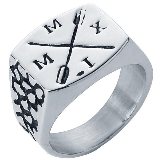 Mendes zegelring Edelstaal Zilverkleurig Arrow-19mm