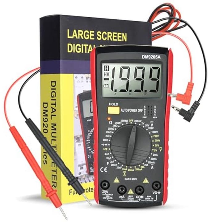 Digitale Multimeter met 2000 Counts - True RMS, Auto-Ranging voor Spanning, Stroom en Weerstand