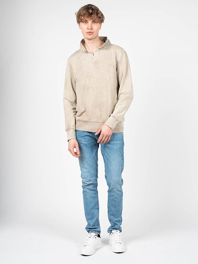 Guess blouse Polo Collar Mannen beige
