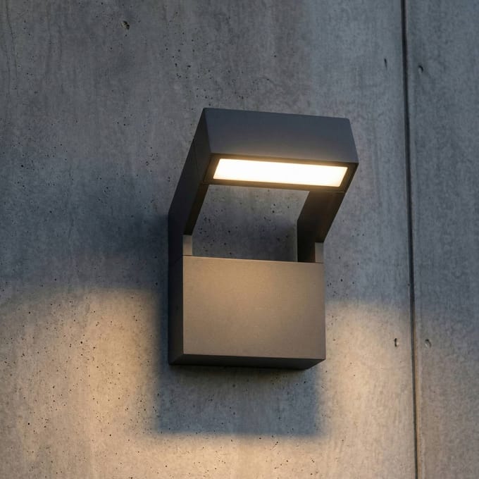 Arcchio LED buiten wandlamp Kovato, donkergrijs, IP65