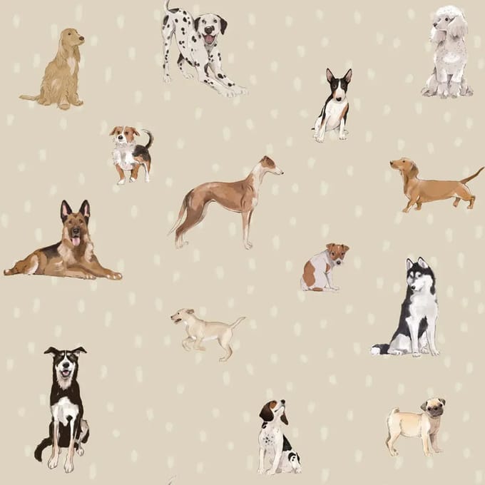 Baby behang Dekornik Dogs Are The Best With Dots