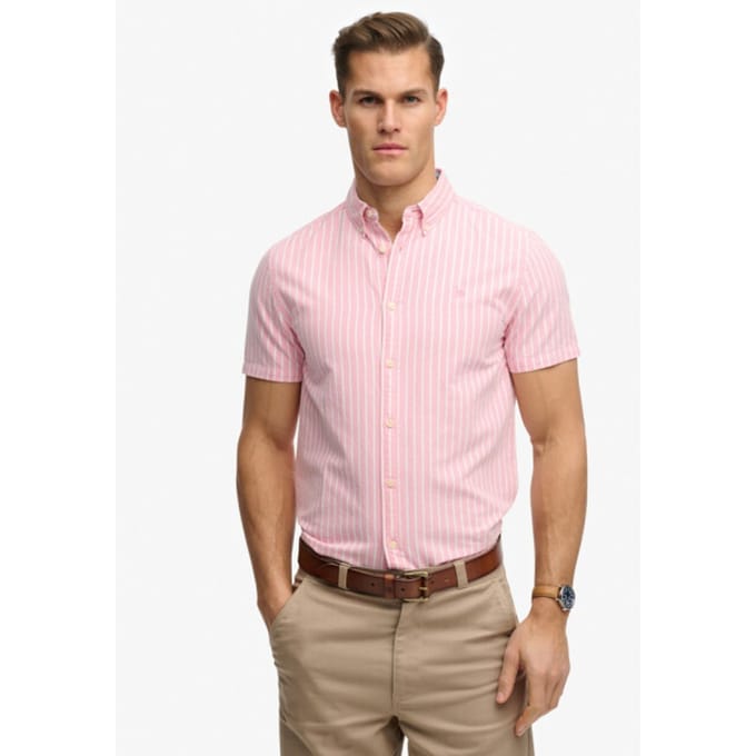Superdry Preppy Oxford Overhemd Met Korte Mouwen Roze S Man