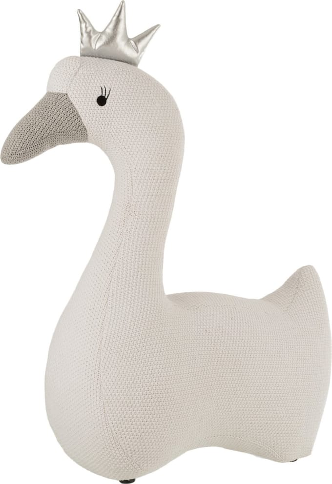 J-Line knuffel Zwaan - polyester - wit/grijs - large