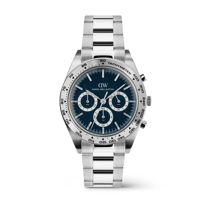 Daniel Wellington DW Watch Iconic Tachymeter 3-Link Arctic Silver 42mm