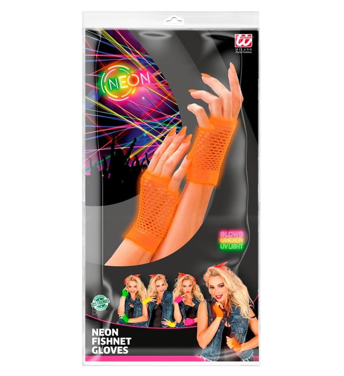 Gants en Maille Orange Néon Disco