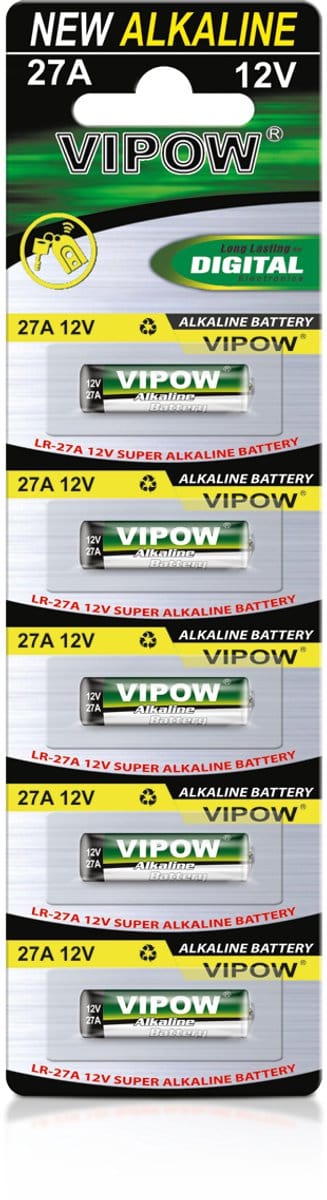 Vipow Alkaline Batterijen 27A - 12V - Blister van 5 stuks