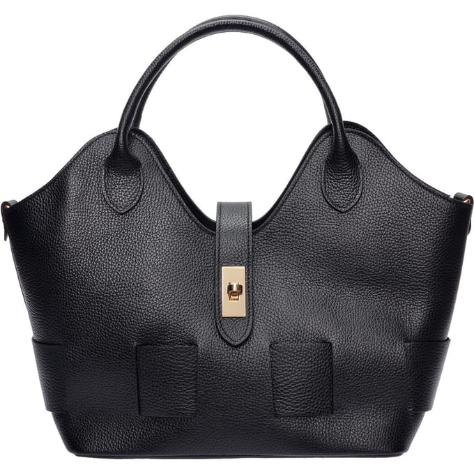 Roberta M Zwart Rundleer Tas