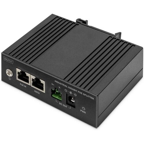 DIGITUS - PoE splitter - Gigabit Ethernet industrial - 60 Watt Voeding - 60 Watt - ATX - 80 Plus