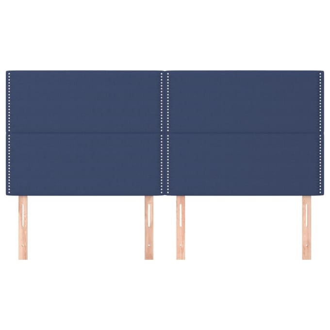 vidaXL - Hoofdbord - blauw - 200x5x118/128 - cm - stof